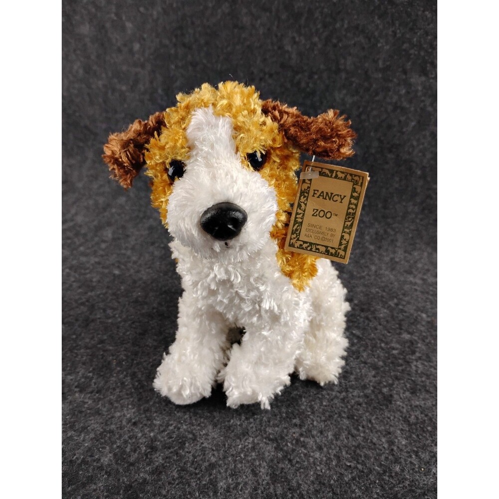 Fancy Zoo Puppy Dog Plush Stuffed Animal Curly Hair Toy Pedigree Puppies Vintage